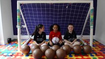 BASHING 10 Giant Surprise Chocolate Footballs - Football Challenges - Kinder Surprise Eggs Opening-GUI