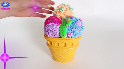 PLAY FOAM ICE CREAM Surprises - Disney Frozen Foam Clay Ice Cream Surprise Toys w_ Elsa Anna & Olaf
