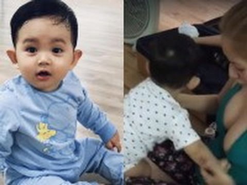 Con trai Khánh Thi vô tình kéo áo khiến mẹ suýt bị lộ hết vòng 1 [Tin Việt 24H]