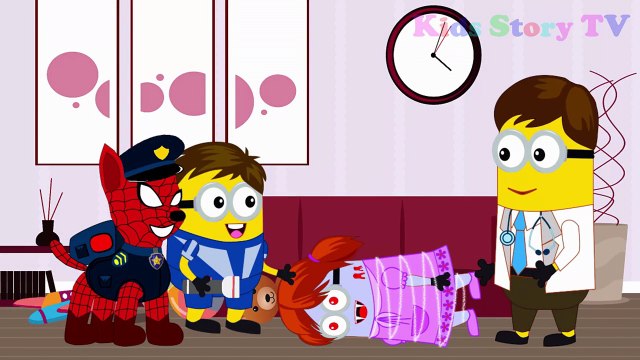 Minions Banana Become Zombie Night Halloween saved Paw Patrol Police! Finger Family Minion