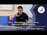2016 TMS College Table Tennis National Championships - Day 2, Table 1