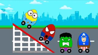 New Evil Minions Eggs Amzing Kids Race | Kids Surprise Action Monster Truck Eggs #Animatio