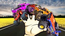 Finger Family Monster Trucks Cartoons | Fire Truck, Ambulance & Police Cars in Children Rh