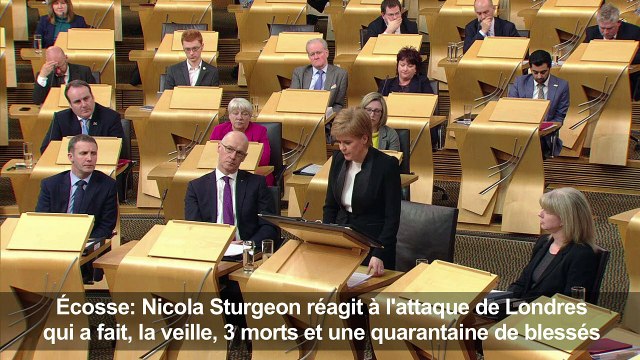 Ecosse: Nicola Sturgeon réagit à l'attaque de Londres