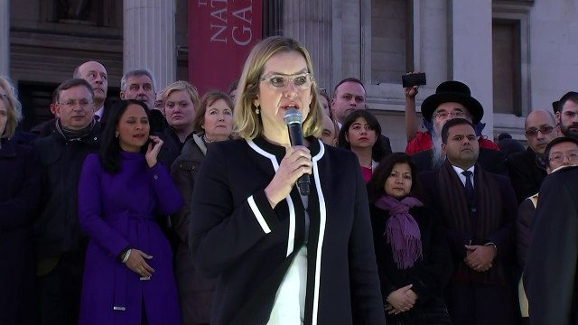 Home Secretary Amber Rudd speaks at London vigil
