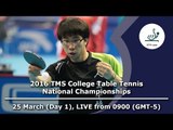 2016 TMS College Table Tennis National Championships - Day 1, Table 2