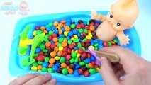 Baby Doll Bath Learn Colors Rainbow Candy M&Ms Chocolate Surprise eggs Ben and Hollys fo