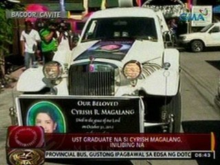 24Oras: UST Graduate na si Cyrish Magalang, inilibing na