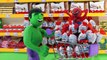 Minions Banana Swallowing Kinder Surprise Eggs at SUPERMARKET & Frozen Spiderman Hulk Stop Motion