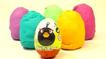 Clay Buddies Angry Birds Surprise Eggs Blind Bags Play Doh Piggies using PlayDough Huevos