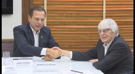 Ecclestone y promotor del GP de Brasil recibidos por el alcalde de Sao Paulo