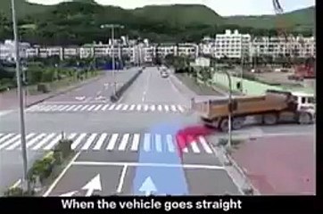 اخطار الوقوف بجانب الشاحنه