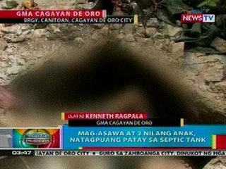 BP: Mag-asawa at 2 anak, natagpuang patay sa septic tank sa CDO