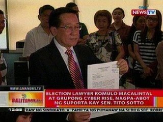 BT: Election Lawyer Macalintal at Cyber Rise, nag-pa-abot ng suporta kay Sen. Sotto