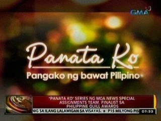 24 Oras: 'Panata Ko' , finalist sa Philippines Quill Awards