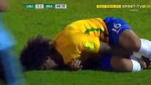 Marcelo Injury - Uruguay vs Brazil - 23.03.2017