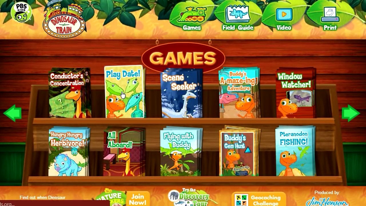 Dinosaur Train Play Date Cartoon PBS Kids Game 2016