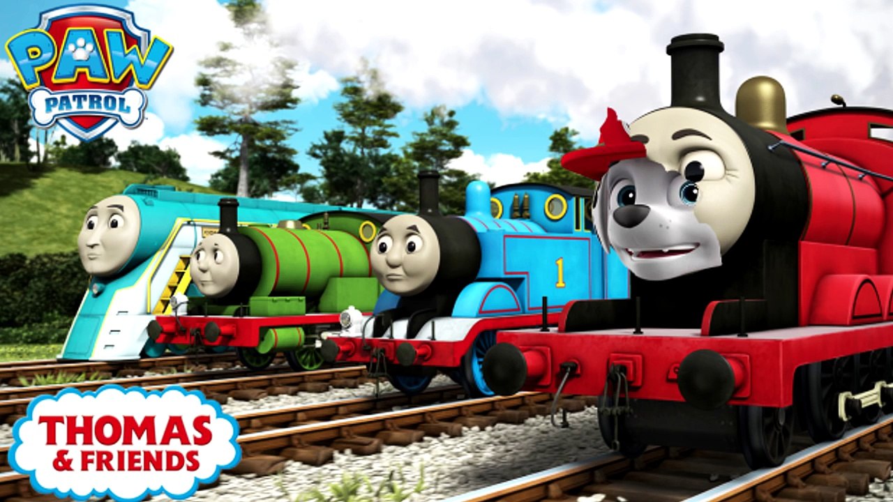 PAW PATROL Transforms into THOMAS AND FRIENDS James Percy - Coloring videos & Nursery song