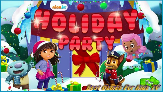 Nick JR Holiday Party: Bubble Guppies Paw Patrol Wallykazam Dora the Explorer - Games for