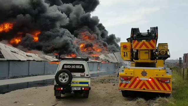 Large Fire Breaks Out at Durban Warehouse