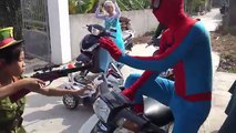 Joker Become Police attach Spiderman vs Frozen Elsa Funny videos Pranks For kids SuperHero