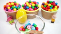 Learn Colors Bubble Gum Pretend Ice Cream Cups Surprise Toys Sponge Bob Captain America Sn