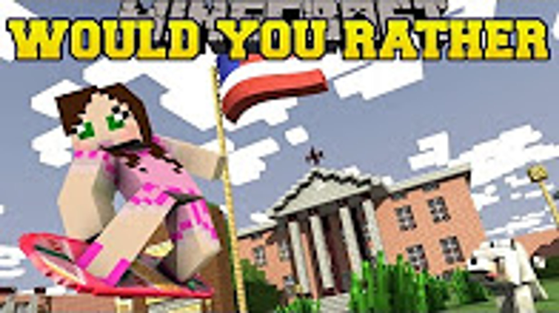 ⁣PAT AND JEN PopularMMOs Minecraft׃ WOULD YOU RATHER?! (SO INSANE!) - Mini-Game