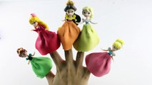 Learn Colors Play Doh Sparkle Disney Princess Dresses Elsa MagiClip Finger Family Nursery