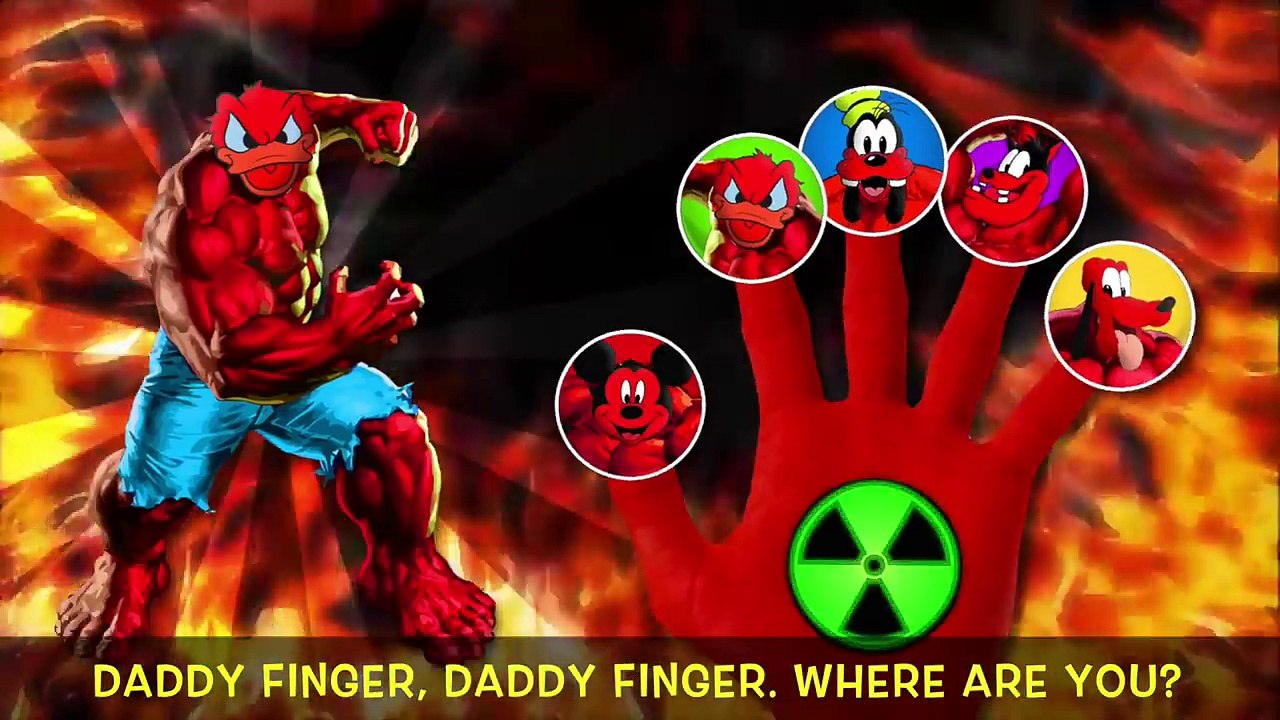 Mickey Mouse Hulk Finger Family Songs with Blue, Red and Green Hulk Family
