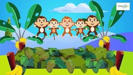 5 Little Monkeys Jumping On The Bed kids songs by creativekids