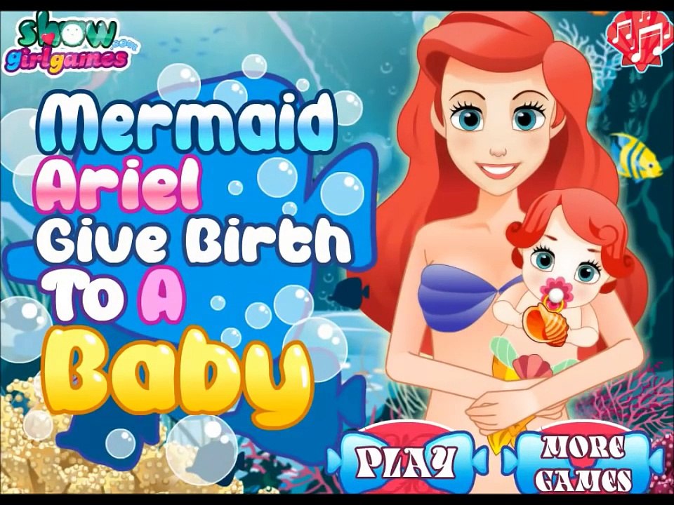 Pregnant Mermaid Ariel Give Birth to a Baby - Disney Full Cartoon Movie Doctor Game for Gi