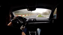 Nürburgring Nordschleife BMW 130i chasing Ford Focus RS - heavy crash