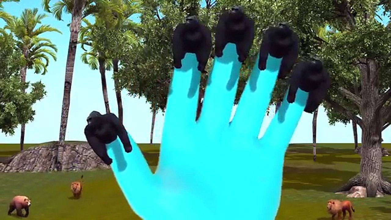 3D Animated Gorilla Animal Finger Family Rhymes For Children | 3D Gorilla Finger Family