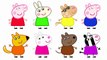 Peppa Pig Coloring Book l Coloring Pages For Children Learning Rainbow Colors Videos