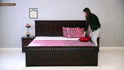 Télécharger la video: Double Beds  - Buy Adolph Bed with Storage (Walnut Finish) at Wooden Street