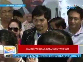 UB: Manny Pacquiao, nakauwi na mula Amerika