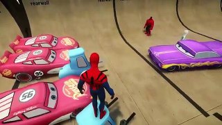 Congelados Elsa vs Spiderman Colores de Disney Cars rayo McQueen Moto de animación para los niños