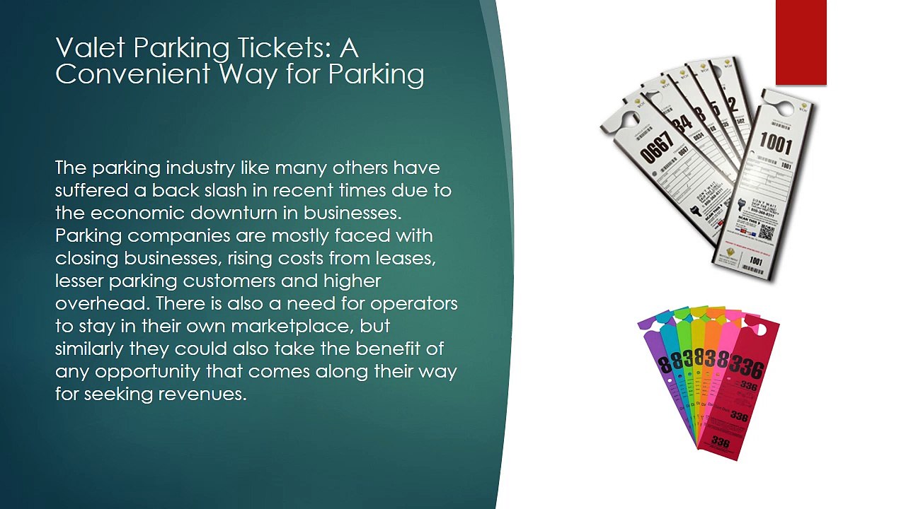 Valet Parking Tickets