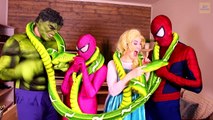 Spiderman & Pink Spidergirl Find a Treasure! w/ Frozen Elsa Mermaid, Prank & Joker! Superh