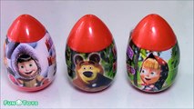 Masha i Medved PlayDoh Surprise eggs Unboxing Маша и Медведь Play Doh Яйца Сюрп