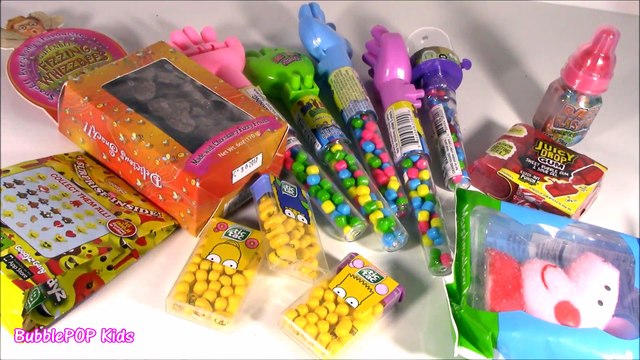 New CANDY BONANZA! Juicy DROP SLIME Gum! Rock Paper Scissor GAME! PEPPA! Simpsons Donut TIC TACS!
