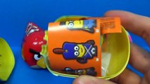 3 surprise eggs! HELLO KITTY Minions ANGRY BIRDS eggs surprise unboxing For Kids mymi
