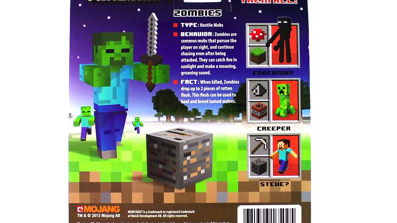 Minecraft Overworld Zombie Action Figure Toy Review Jazwares