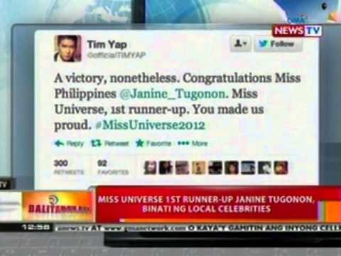 BT: Miss Universe 1st runner-up Janine Tugonon, binati ng local celebrities