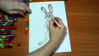 Зоотопия Новые функции раскраска страницы для Дети цвета раскраска цветной маркеры Войлок ручки карандаши