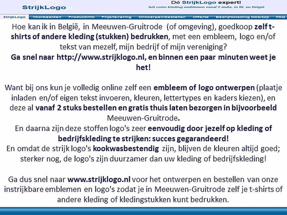 Zelf kleding bedrukken Meeuwen-Gruitrode