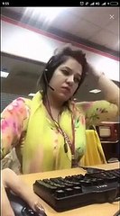 Girl Dealing At Call Center With Customers