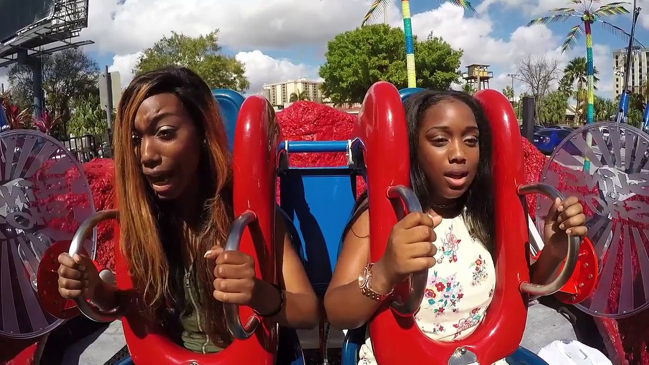 THIS IS ALL OF US! Young Lady Freaks The F**k Out On Slingshot Ride Then Acts Chill When Done! "We Held It Down