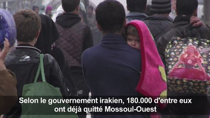 A Mossoul, le périple incertain des civils fuyant les combats