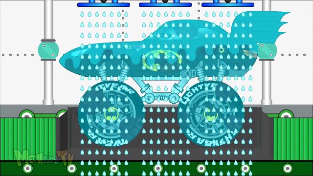 Batman Truck Get Clean In Car Wash - Monster Trucks For Kids 2- video toys for kids 2016!